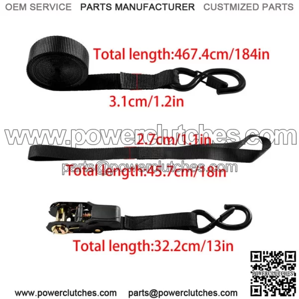 4pcs Belts For Moving Appliances, Lawns, Cargo Equipment, Motorcycles Black - Image 5