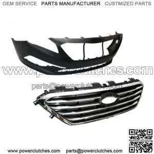 Front Bumper W/o Sensor Hole+Front Grille For Hyundai Sonata SE Standard 2015-17