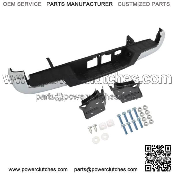 For 2016-2023 Toyota Tacoma Chrome Steel Rear Bumper Assembly W/o Sensor Holes