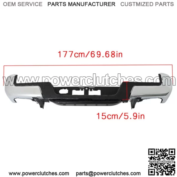 For 2016-2023 Toyota Tacoma Chrome Steel Rear Bumper Assembly W/o Sensor Holes - Image 3