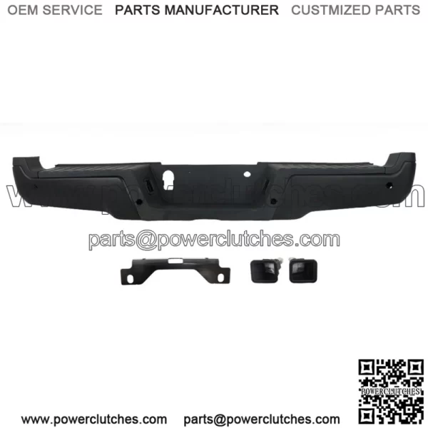 Rear Step Bumper For 2017-2019 Ford F250 F350 Super Duty w/ Sensor Holes Black