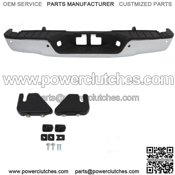 Rear Step Bumper For 2007-2013 Toyota Tundra w/ Sensor Holes Chrome