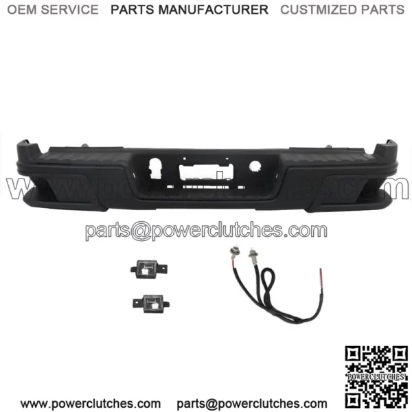 For 2015-2019 Chevy Colorado W/o Sensor Holes Black Steel Rear Step Bumper