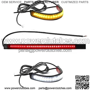 Flexible Universal LED Strip Turn Signals Brake Tail Lights, 12V Motorcycle Front Fork Running Lights for Harley Heritige, Kawasaki, Dirt Bike, Cafe Racer, ATV