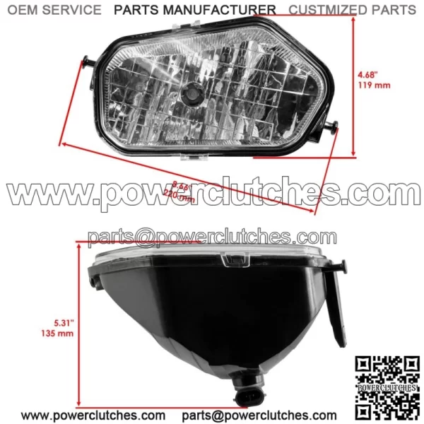 Front Left Headlight with Bulb for Polaris Sportsman 570 X2 2015-2021/ 850 X2 2011 (for: Polaris Sportsman 800) - Image 2