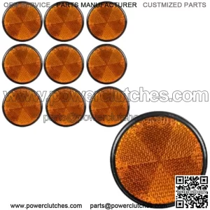 Pack of 10 Round Reflectors 2 Inch 60mm Reflective Warning Reflector M6 Screw Mount High Visibility Side Marker for Motorcycle Trailer Truck Boat Mailbox