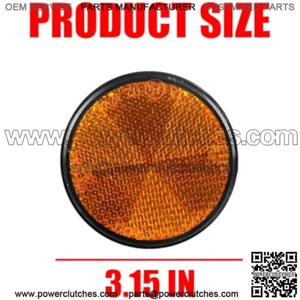 Pack of 10 Round Reflectors 2 Inch 60mm Reflective Warning Reflector M6 Screw Mount High Visibility Side Marker for Motorcycle Trailer Truck Boat Mailbox - Image 2