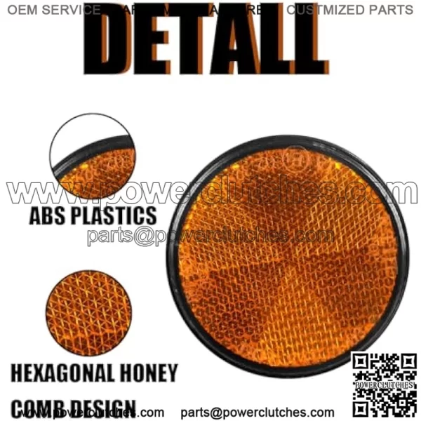 Pack of 10 Round Reflectors 2 Inch 60mm Reflective Warning Reflector M6 Screw Mount High Visibility Side Marker for Motorcycle Trailer Truck Boat Mailbox - Image 3