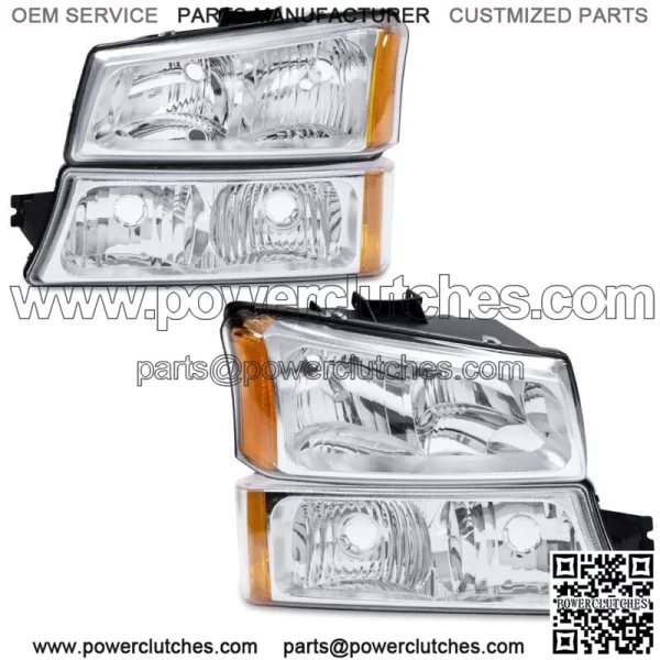 Fits 03-06 Chevy Silverado Chrome Headlight Turn Signal Light Bumper Left Right (For: More than one vehicle)