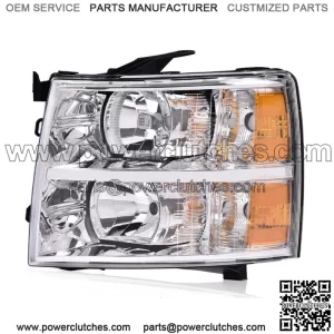 Fits 07-14 Chevrolet Silverado Driver's Headlight, Chrome Housing, Amber Corner (For: More Than One Vehicle)