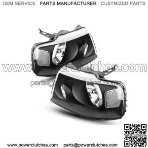 Headlight Assembly for Ford F-150 F150 2004-2008, Black Housing, Clear Bulbs, Pair (For: Ford F-150)