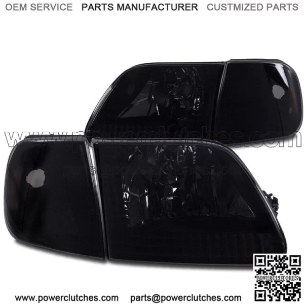 97-03 FORD F-150/97-02 EXPEDITION CRYSTAL HEADLAMP WITH CORNER SIGNAL BLACK/SMOKE (For: More than one vehicle)