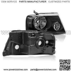 For 04-08 Ford F150 06-08 Lincoln Mark LT Headlight Assembly Black Headlight Kit (For: Ford F-150)