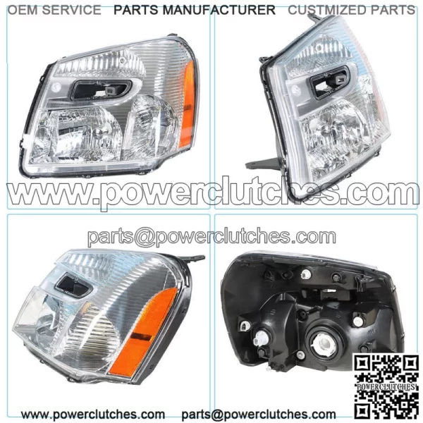 Left For 2005-2009 Chevy Equinox Halogen Headlight Assembly Chrome Housing Clear - Image 2