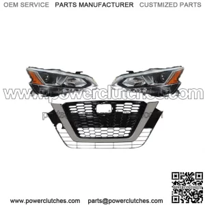 For 2019-2020 Nissan Altima Left Right Halogen Headlight+Front Grille Assembly