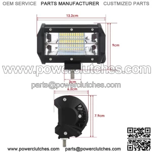 Led bar 5" 72W spot homologation E9