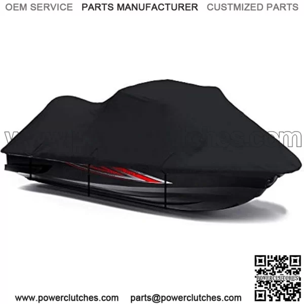 Black 600 Denier Jetski Cover Compatible for Yamaha FZR 2009 2010 2011 2012 2013 2014 2015 2016 Jet Ski PWC Cover