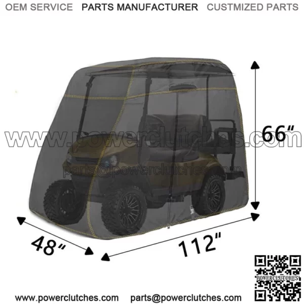 Golf Cart Cover 600D Fabric For 4 Passenger Yamaha Honda Club Car EZGO Golf Cart