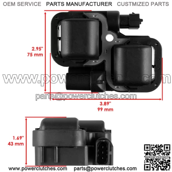 Ignition Coil with Spark Plug Wire 59.3/47cm for Polaris Sportsman 800 EFI 2005 (For: Polaris Sportsman 800) - Image 2