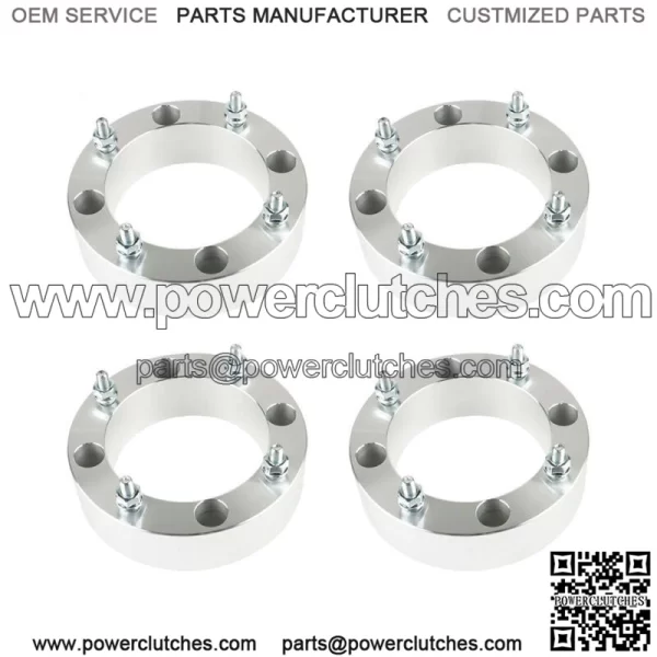 4X Wheel Spacers 4x156 2" 131mm 3/8"-24 For Polaris Sportsman Silver - Image 3