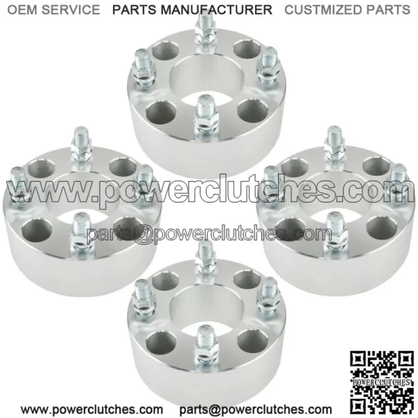 Wheel spacers 2" 4x101.6mm hub hole 62mm thread size 1/2"x20 silver 4 pcs.