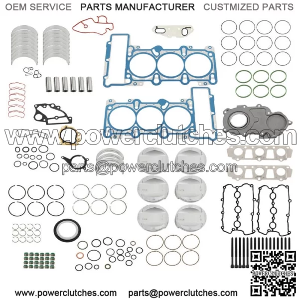 Fits Audi A6 A7 A8 S4 S5 Q5 3.0 Engine Pistons Gaskets Overhaul Repair Kit