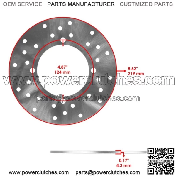 2x Rear Brake Rotors with Pads for Polaris Ranger 400 / Sportsman ACE 14-15 / ACE 570 - Image 2