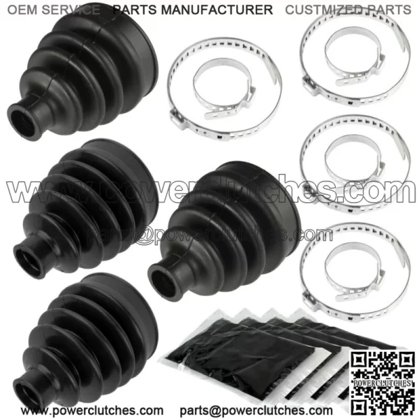 2 Front Axle Inner Outer CV Boot Kit for Can-Am Renegade 800 800R 4X4 2007-2012 - Image 2