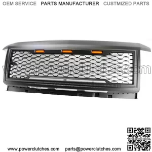 For 2015-2019 Chevy Silverado 2500 3500 HD Upper Hood Grille Amber Black Illuminated (For: More Than One Vehicle)
