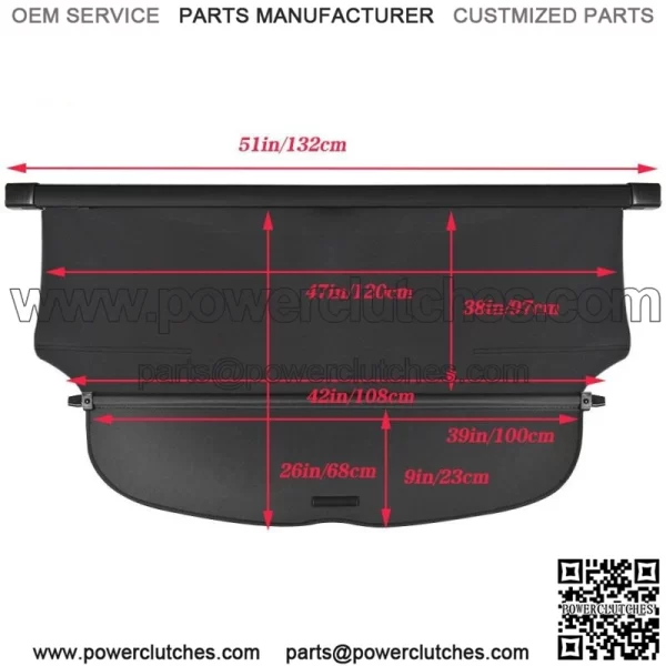 Fit For Honda CRV 2017-2019 Retractable Cargo Cover Security Trunk Shade Black - Image 4