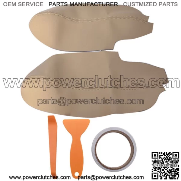 2*Beige Door Panel Armrest Leather Synthetic Cover For Acura TSX 2009-2013 2014 - Image 3
