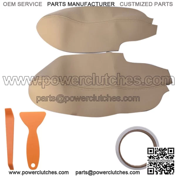 2*Beige Door Panel Armrest Leather Synthetic Cover For Acura TSX 2009-2013 2014 - Image 4