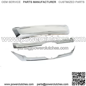 Fit For 2011-2014 Ford Edge Front Upper & Center & Lower Grille Trim Chrome 3PCS