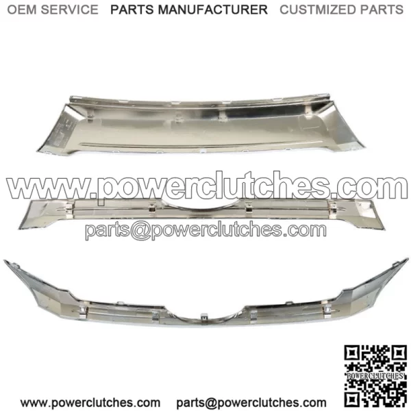 Fit For 2011-2014 Ford Edge Front Upper & Center & Lower Grille Trim Chrome 3PCS - Image 4