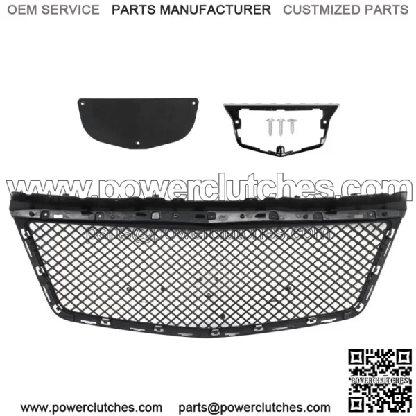 For 2014-2019 Cadillac CTS Sedan B Style Front Bumper Hood Grille ABS Black - Image 2