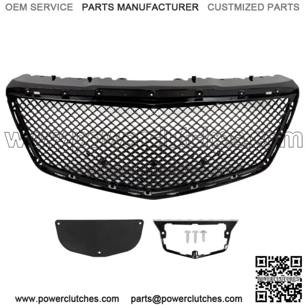 For 2014-2019 Cadillac CTS Sedan B Style Front Bumper Hood Grille ABS Black - Image 3