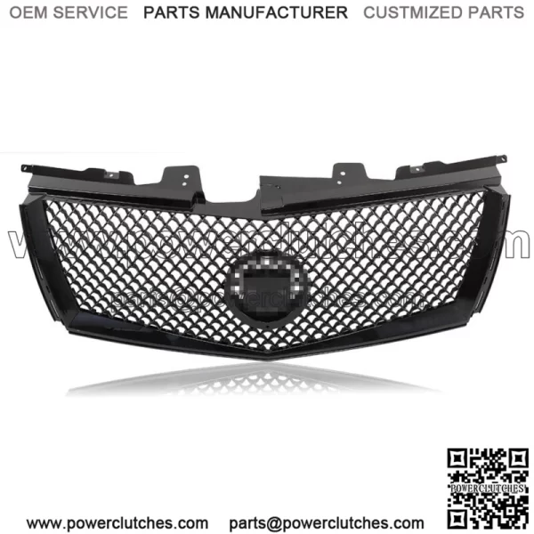 For 2008-2013 Cadillac CTS Front Bumper Upper Grille Mesh Gloss Black