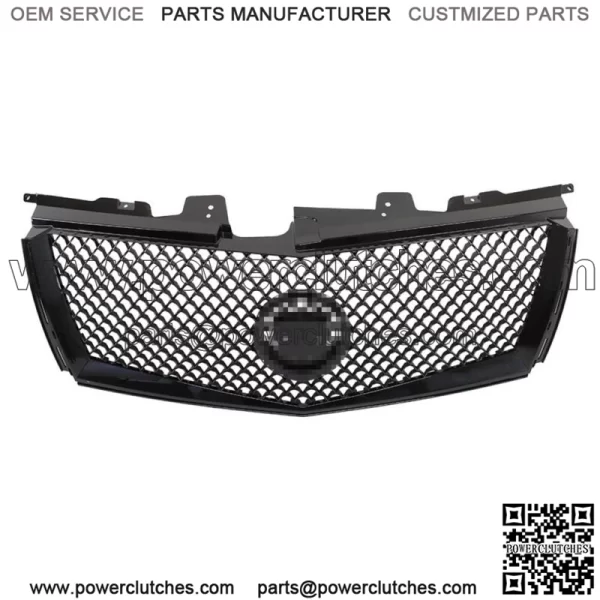 For 2008-2013 Cadillac CTS Front Bumper Upper Grille Mesh Gloss Black - Image 2