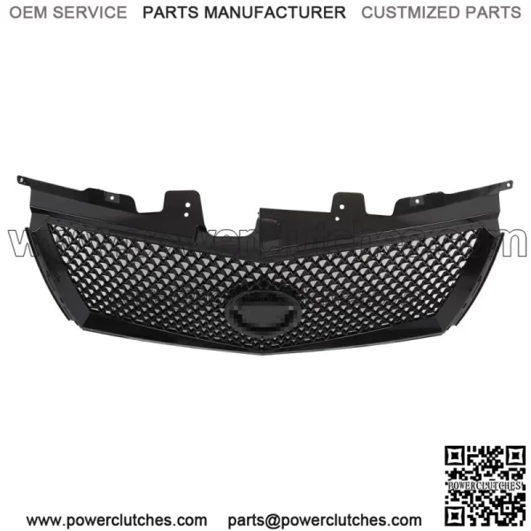 For 2008-2013 Cadillac CTS Front Bumper Upper Grille Mesh Gloss Black - Image 3