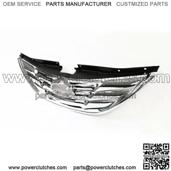 For Hyundai Sonata 2011 2012 2013 Front Upper Grille Grill Chrome Factory Style - Image 2