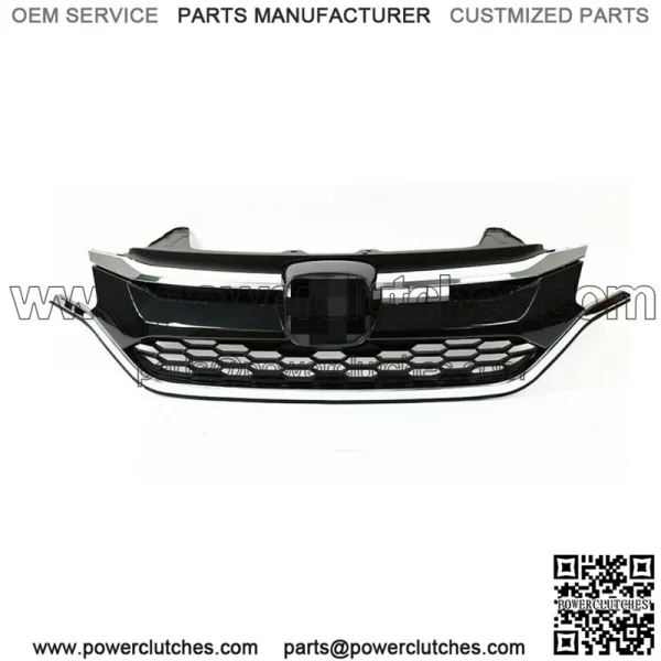 For Honda CRV 2015 2016 Front Bumper Upper and Lower Grille Set Black+Chrome