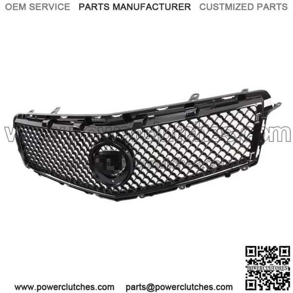 For 2013 2014 Cadillac ATS Front Bumper Grille Mesh Honeycomb Glossy Black