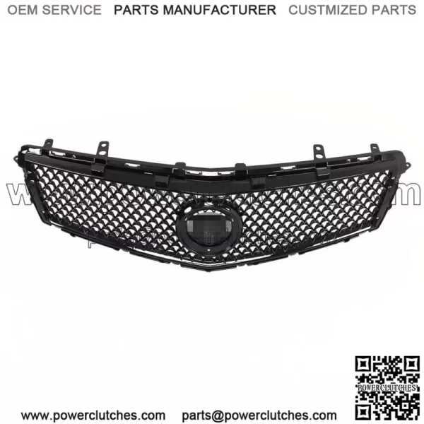 For 2013 2014 Cadillac ATS Front Bumper Grille Mesh Honeycomb Glossy Black - Image 2