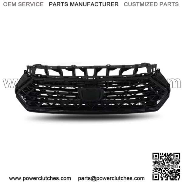 Front Upper Grille Mesh Grill Durable For Honda Accord 2023-2024 Black Plastic