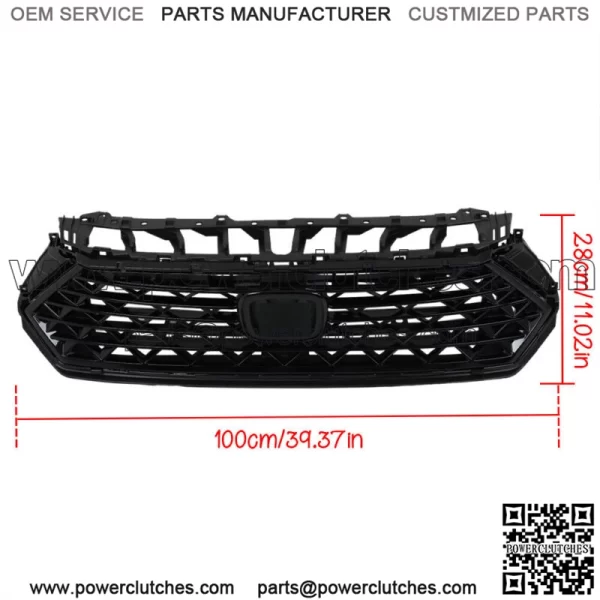 Front Upper Grille Mesh Grill Durable For Honda Accord 2023-2024 Black Plastic - Image 3