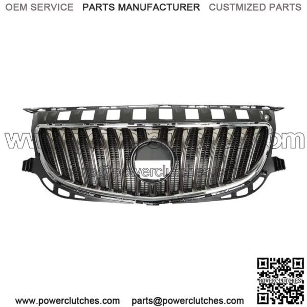 For 2015-2017 Buick Regal W/O GS Front Bumper Upper Grille Assembly Black&Chrome - Image 3