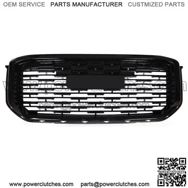 For GMC Yukon Denali SLE Sport 2015-2020 Front  Mesh Upper Grille Gloss Black