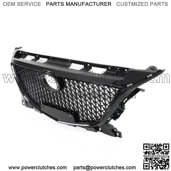 For 2014-2016 Mazda 3 Axela Front Bumper Upper Black Grille Honeycomb Grill ABS - Image 3