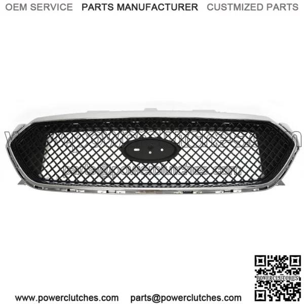 For 2013-2018 Ford Taur SHO Front Upper Grille Matte Black W/Chrome Trim
