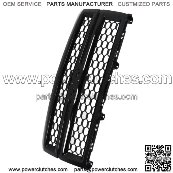 For 2014-2015 Chevrolet Silverado 1500 Front Bumper Upper Grille Gloss Black - Image 3
